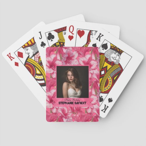 Amaryllis Theme Surprise Birthday Gift For Her Poker Cards