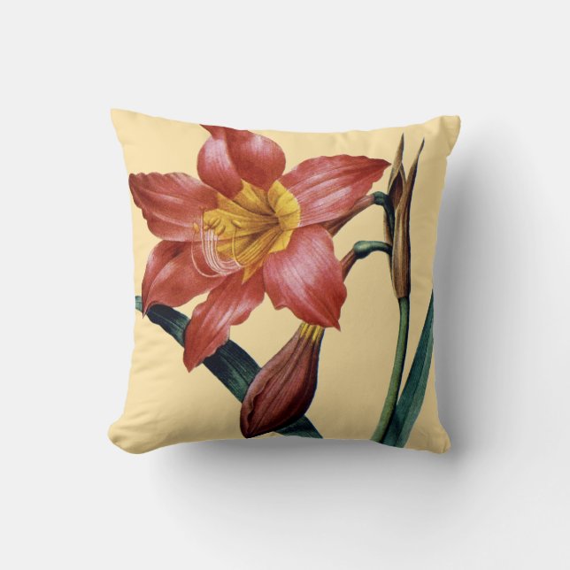 Amaryllis Throw Pillow (Front)