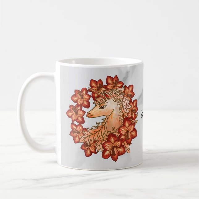 Amaryllis Unicorn Coffee Mug (Left)