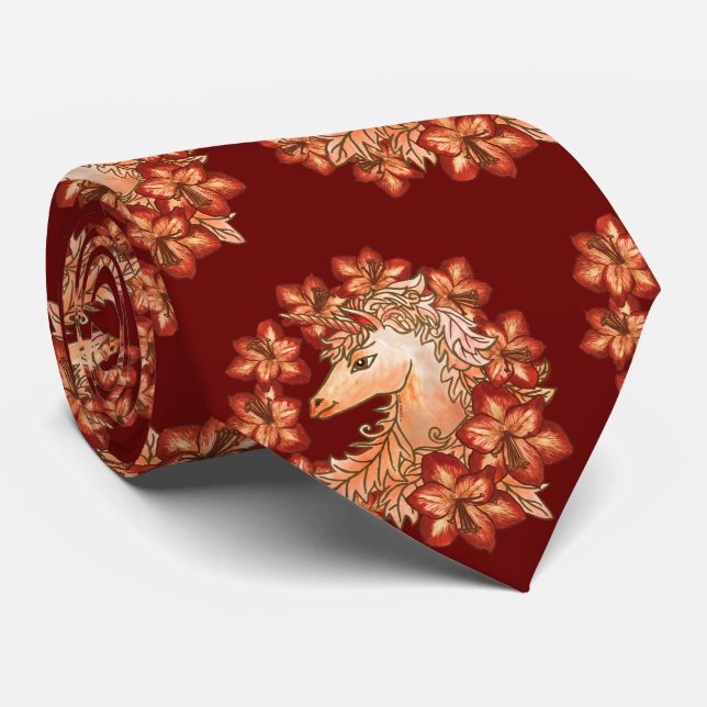 Amaryllis Unicorn Neck Tie (Rolled)