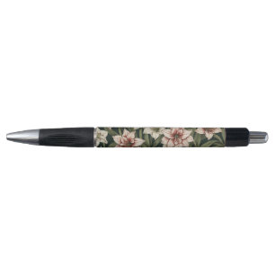 Amaryllis vintage flowers pattern pen