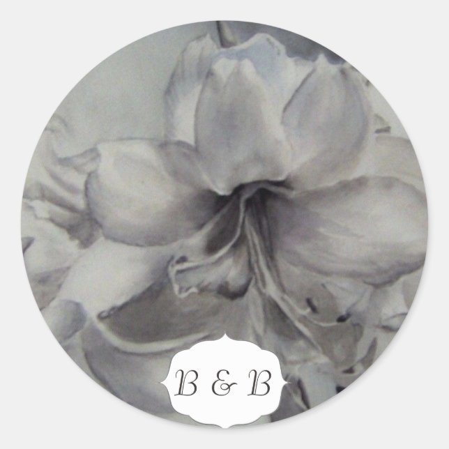 AMARYLLIS WATERCOLOR FLOWER STICKERS (Front)