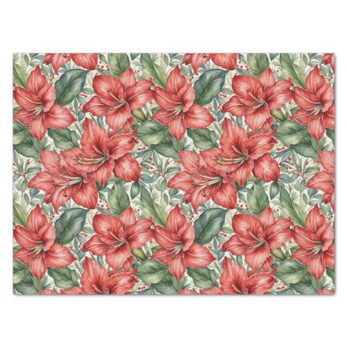 Amaryllis Winter Holiday Tissue Paper