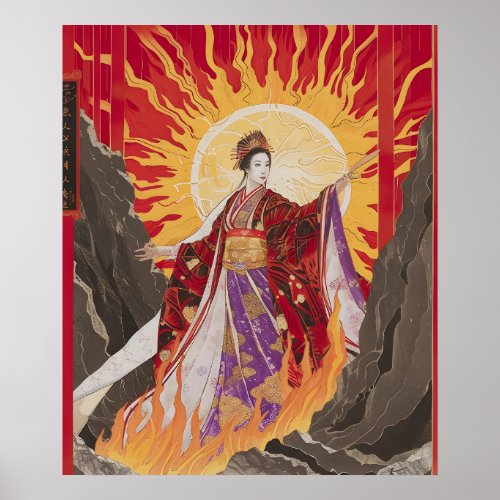 Amaterasu Glowing Sun Poster