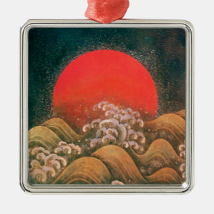 AMATERASU , SUN GODDESS Heart Metal Ornament