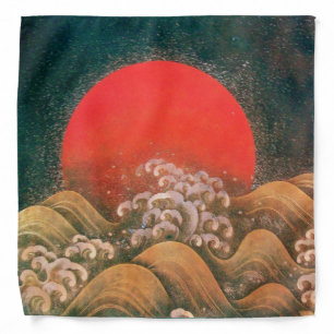 AMATERASU, SUN GODDESS Red Black Brown Bandana