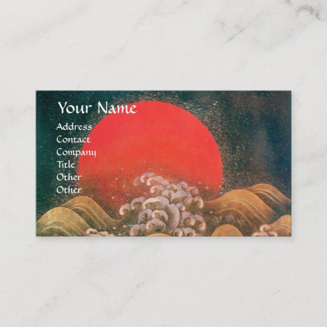 AMATERASU , SUN GODDESS ,red black brown Business Card (Front)