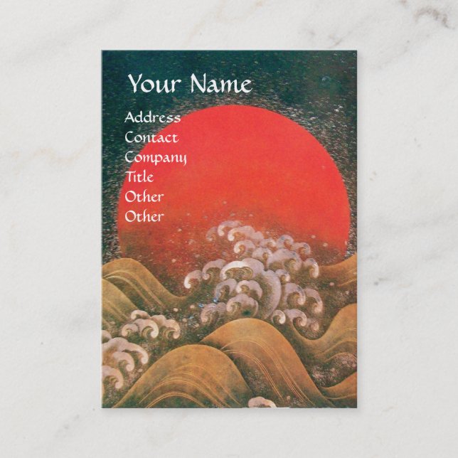 AMATERASU , SUN GODDESS ,red black brown gold Business Card (Front)