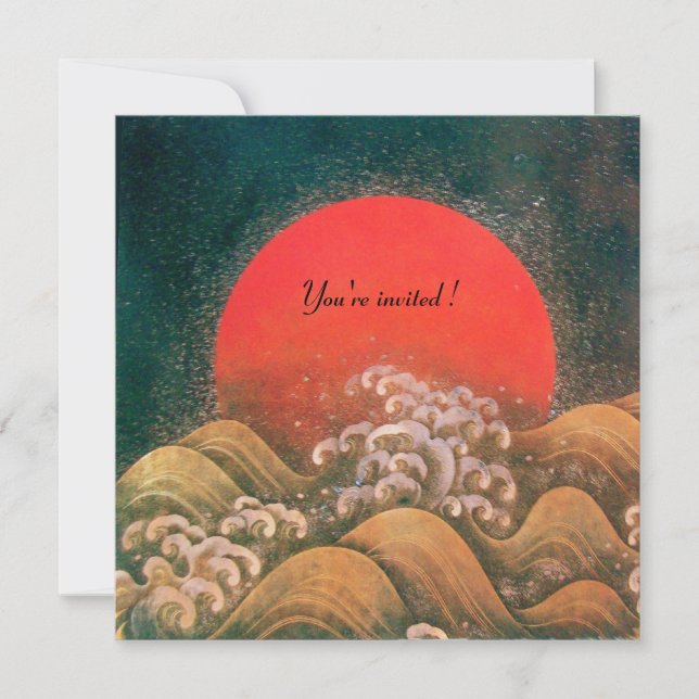 AMATERASU , SUN GODDESS ,red black brown Invitation (Front)