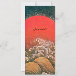 AMATERASU , SUN GODDESS ,red black brown Invitation