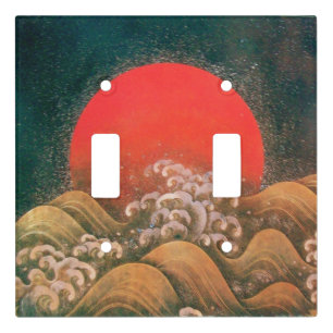 AMATERASU, SUN GODDESS Red Black Brown Light Switch Cover