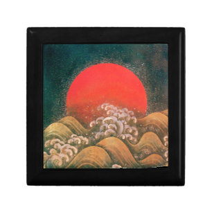 AMATERASU ,SUN GODDESS red brown black Jewelry Box