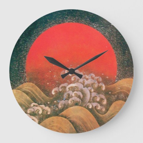 AMATERASU SUN GODDESS red brown black Large Clock