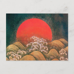 AMATERASU SUN GODDESS Red Yellow Black Brown Postcard