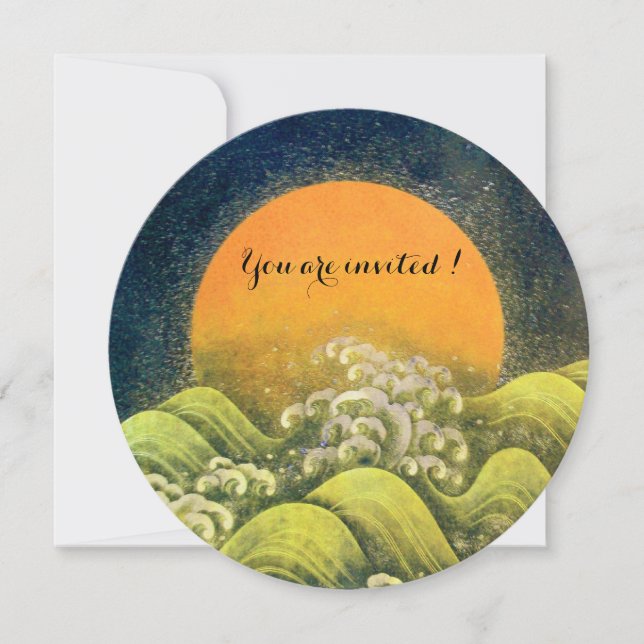 AMATERASU , SUN GODDESS ,Yellow black brown Invitation (Front)