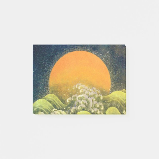 AMATERASU SUN GODDESS Yellow Black Brown Post-it Notes (Front)