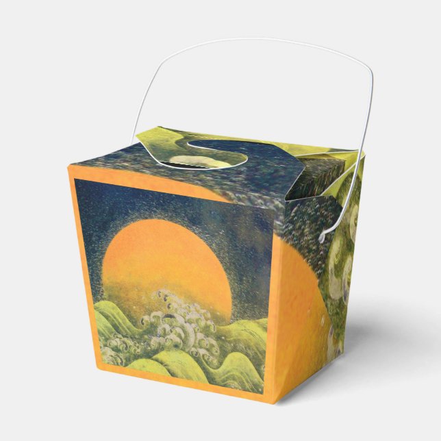 AMATERASU SUN GODDESS Yellow Black Green Favor Boxes (Front Side)