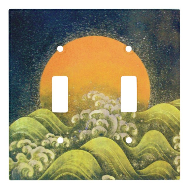 AMATERASU, SUN GODDESS Yellow Black Green Light Switch Cover (Front)