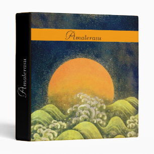 AMATERASU , SUN GODDESS ,yellow green black 3 Ring Binder
