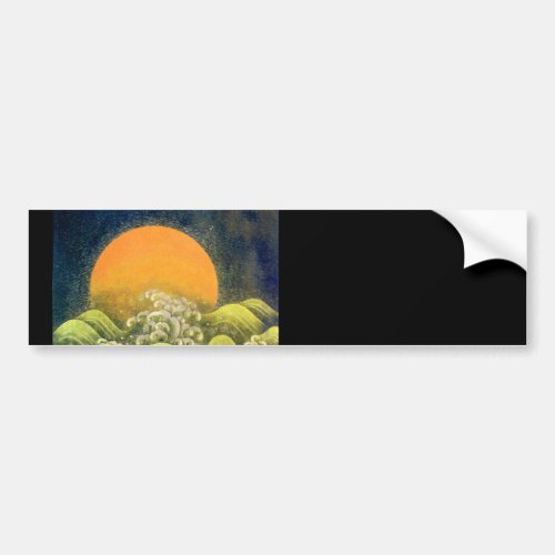 AMATERASU  SUN GODDESS  yellow green black Bumper Sticker