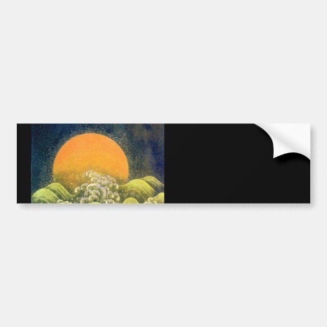 AMATERASU , SUN GODDESS , yellow green black Bumper Sticker (Front)