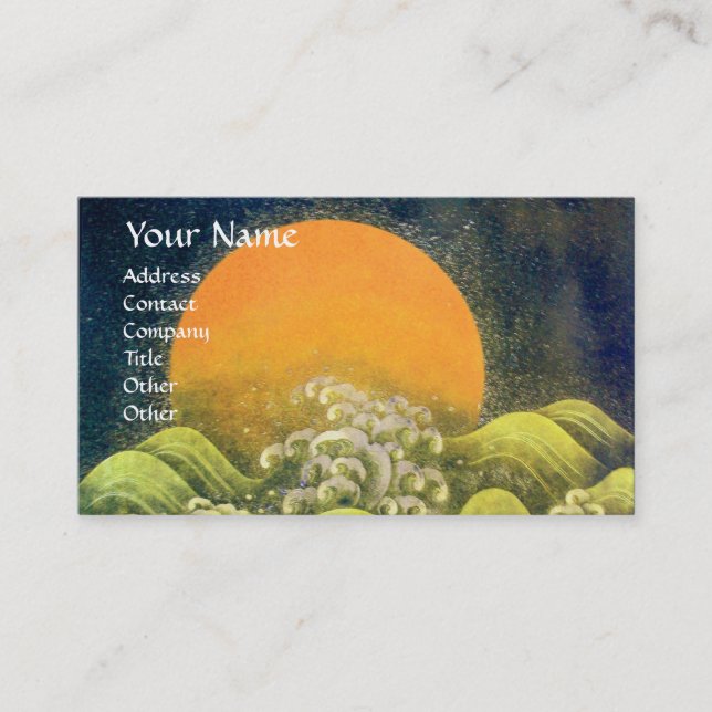 AMATERASU , SUN GODDESS ,yellow green black Business Card (Front)