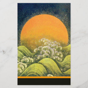 AMATERASU , SUN GODDESS , yellow green black Stationery
