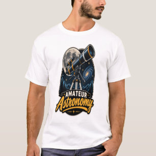 Amateur Astronomy Telescope and Galaxy Vintage T-Shirt