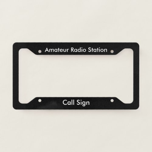 Amateur Call Sign License Plate Frame