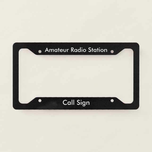 Amateur Call Sign License Plate Frame (Front)