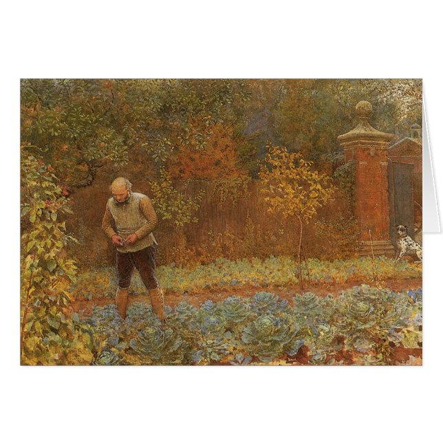 Amateur (Coachman & Cabbages) by Frederick Walker Cards (Front Horizontal)