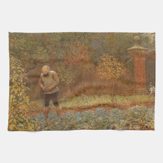 Amateur (Coachman & Cabbages) by Frederick Walker Kitchen Towel (Horizontal)