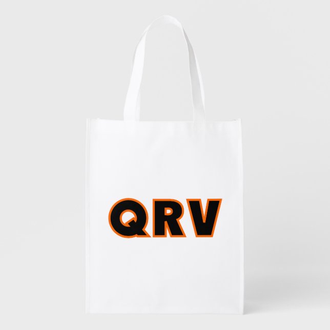 Amateur Ham Radio QRV Grocery Bag (Front)
