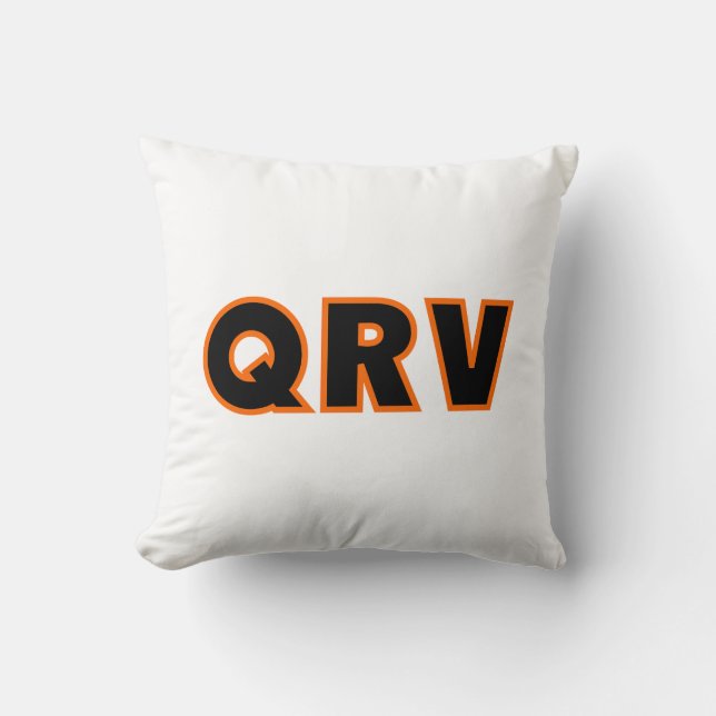Amateur Ham Radio QRV Throw Pillow (Front)