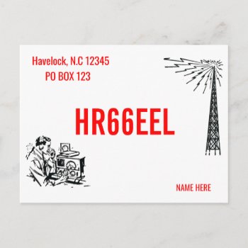 Amateur Ham Radio Qsl Card Operators Contacts by camcguire at Zazzle