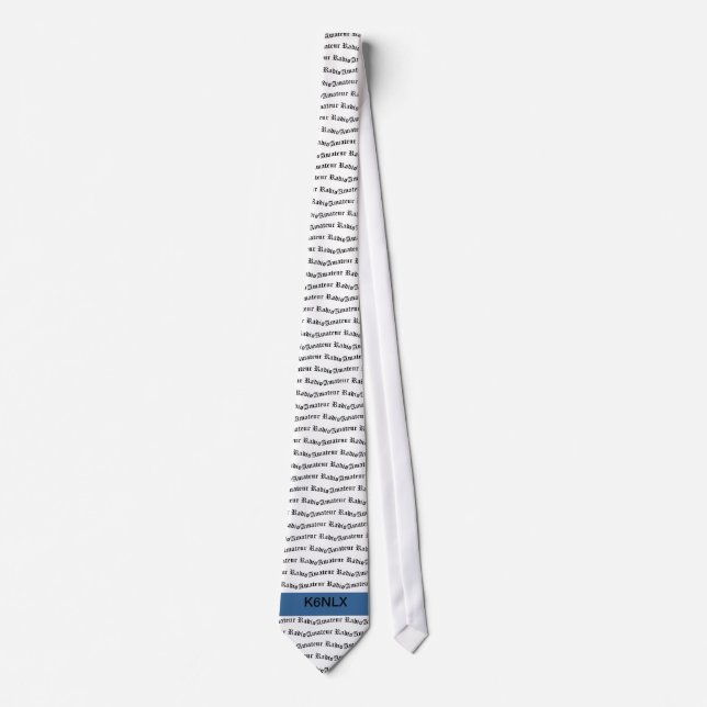 Amateur Radio and Blue Call Sign Tie (Front)