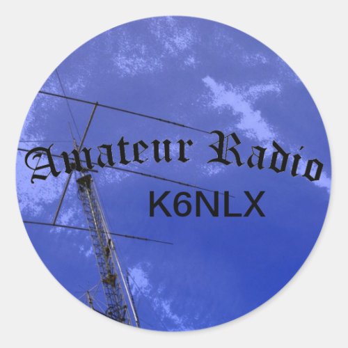 Amateur Radio and Call Sign Classic Round Sticker