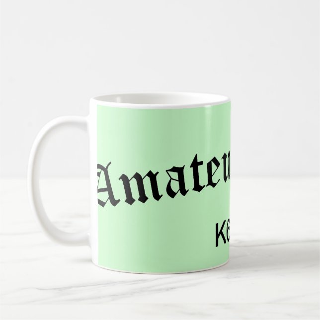 Amateur Radio and Call Sign Coffee Mug (Left)
