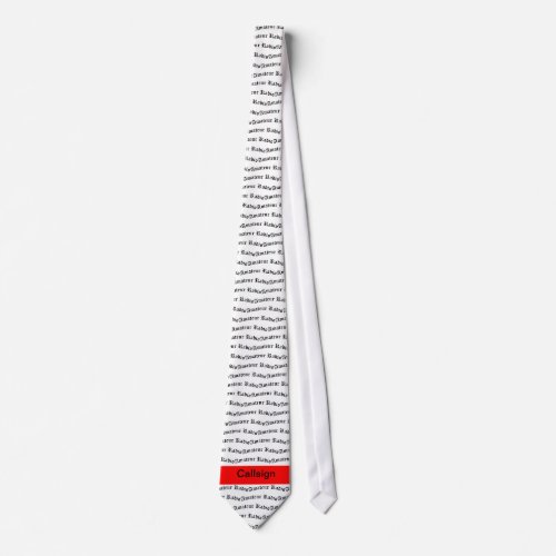 Amateur Radio and Red Call Sign Neck Tie