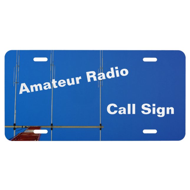 Amateur Radio Antenna and Call Sign License Plate (Front)