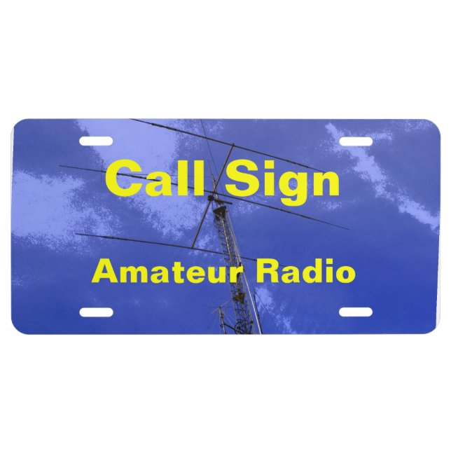 Amateur Radio Antenna and Call Sign License Plate (Front)