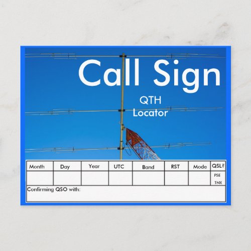 Amateur Radio Antenna QSL Postcard