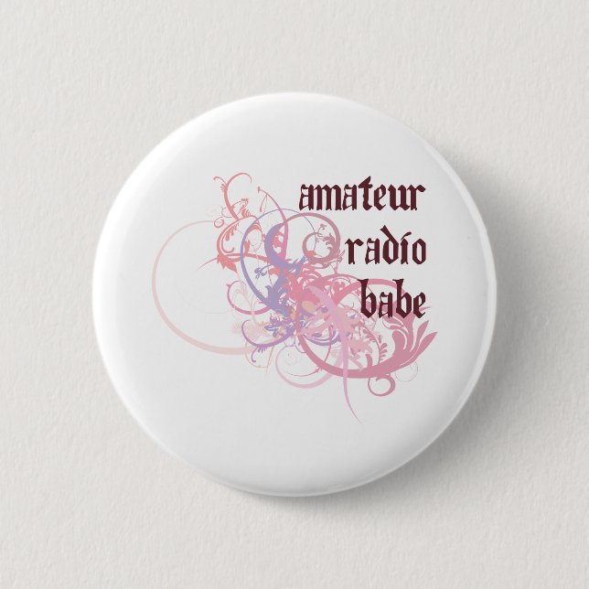 Amateur Radio Babe Pinback Button (Front)