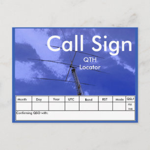 Amateur Radio Beam and Tower QSL Postcard