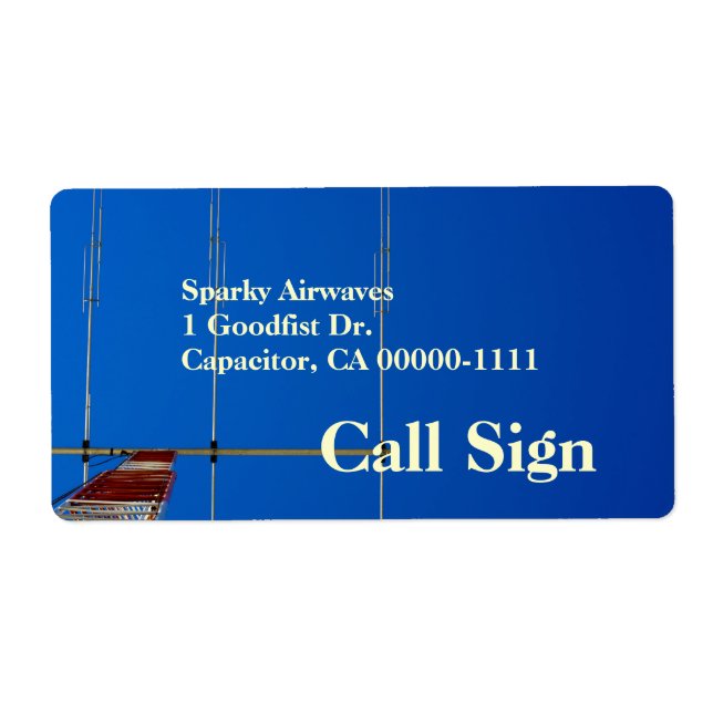 Amateur Radio Beam Antenna Call Sign Label (Front)