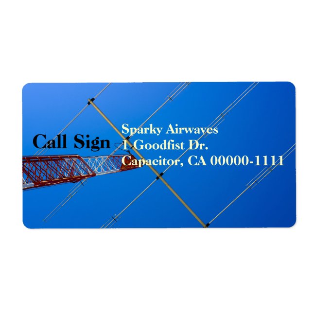 Amateur Radio Beam Antenna Shipping Label (Front)