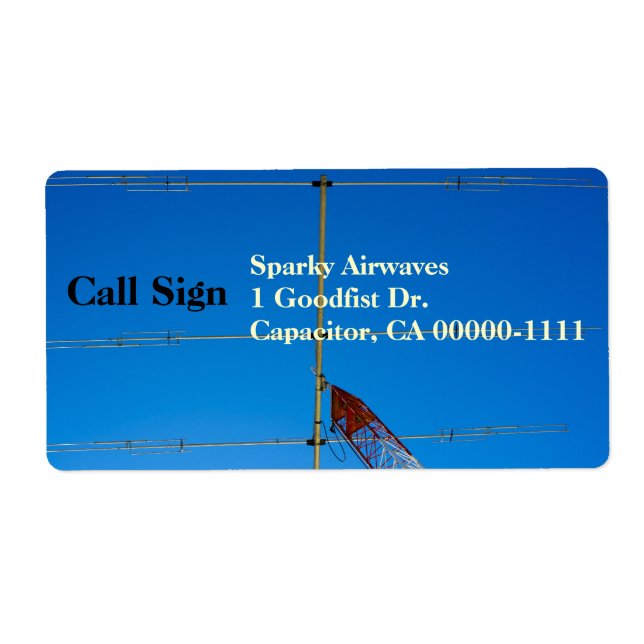 Amateur Radio Beam Antenna Shipping Label (Front)