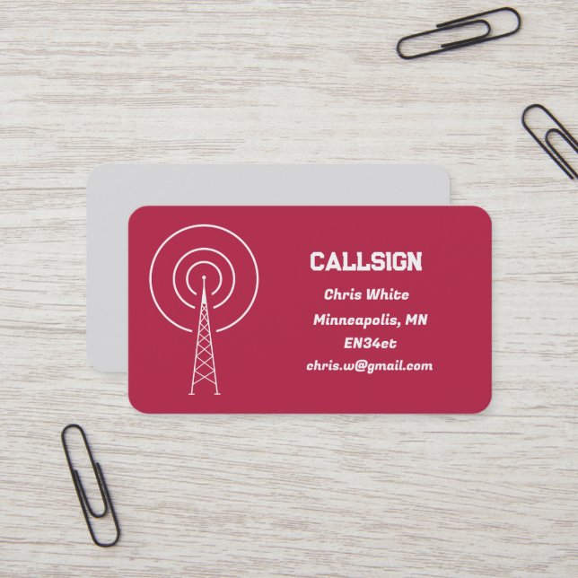 Amateur Radio Business Card (Front/Back In Situ)