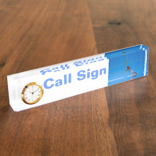 Amateur Radio Call Sign and Antenna 2 & Clock Name Plate