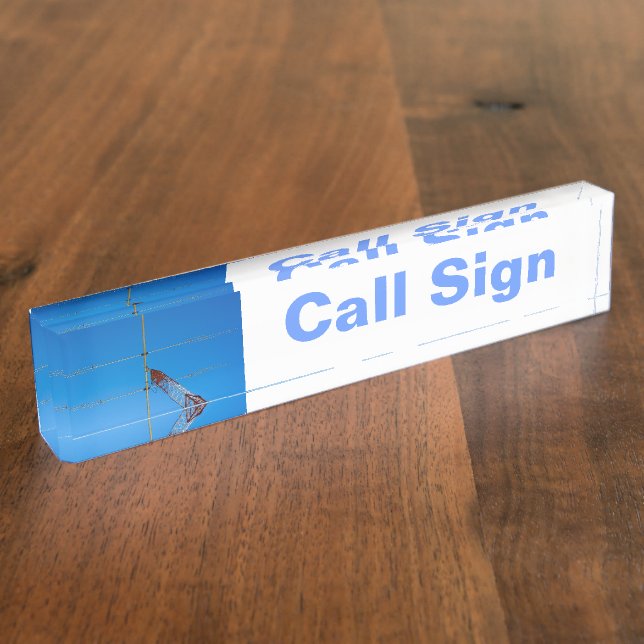 Amateur Radio Call Sign and Antenna 2 Name Plate (Side)